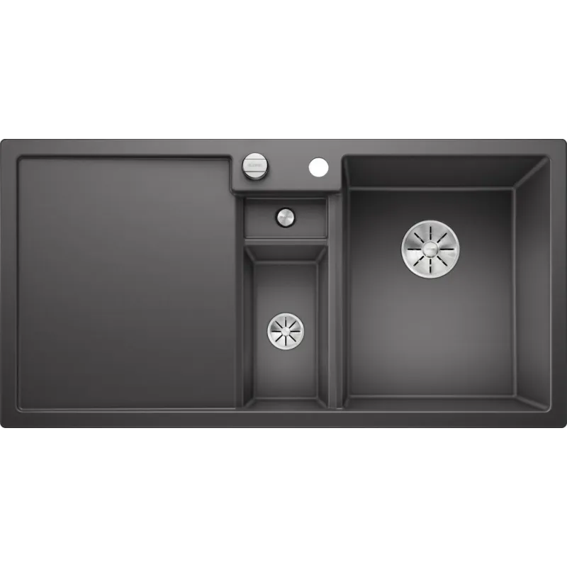 Lavello in ceramica Blanco COLLECTIS 6 S con comando remoto dello scarico / Grigio roccia