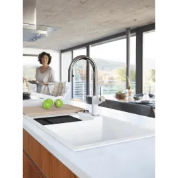 Lavello in gres Blanco COLLECTIS 6 S con comando remoto dello scarico / Bianco soft