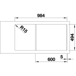 Lavello in gres Blanco COLLECTIS 6 S con comando remoto dello scarico / Bianco soft