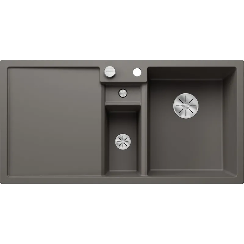 Lavello in gres Blanco COLLECTIS 6 S con comando remoto dello scarico / Grigio vulcano