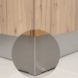 Giunto angolare per zoccolo da cucina 90° / Acciaio inox spazzolato