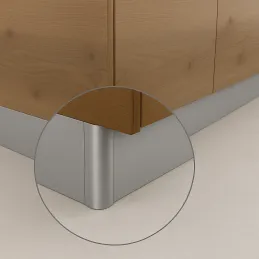 Raccordo angolare per zoccolo da cucina in plastica / Acciaio inox satinato