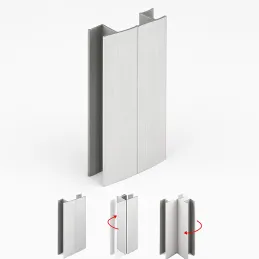 Giunto flessibile per zoccolo PAX - da 90° a 270° / Alluminio spazzolato