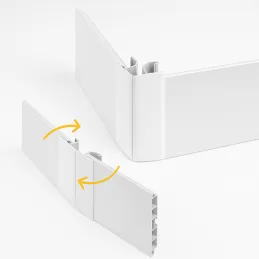 Giunto flessibile per zoccolo PAX - da 90° a 270° / Alluminio spazzolato