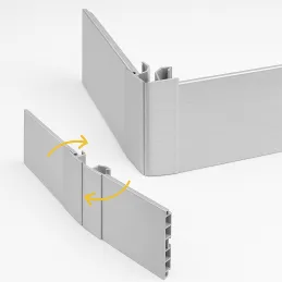 Giunto flessibile per zoccolo PAX – da 90° a 270° / Acciaio inox spazzolato