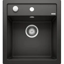 Lavello in gres Blanco DALAGO 45 con comando remoto dello scarico / Nero