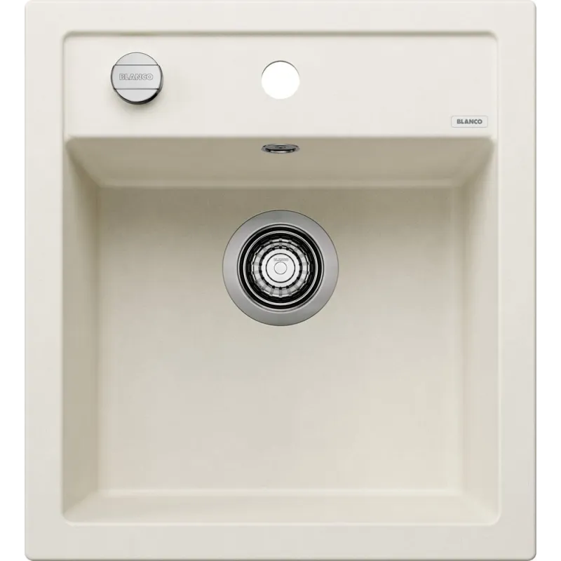 Lavello in pietra ceramica Blanco DALAGO 45 con comando remoto dello scarico / Bianco soft