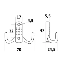 Appendiabiti da mobile BRUNO Mini / Nero opaco