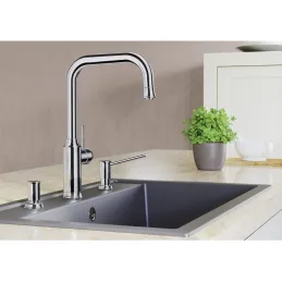 Lavello in gres Blanco DALAGO 6 con comando remoto dello scarico / Grigio roccia