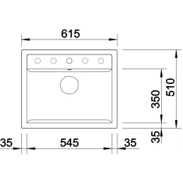 Lavello in ceramica Blanco DALAGO 6 con comando remoto dello scarico / Bianco