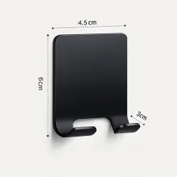 Porta-rasoio adesivo in plastica / Nero