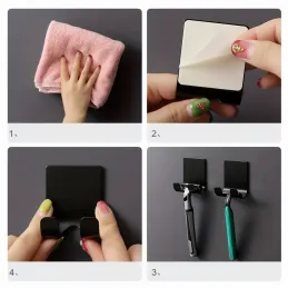 Porta-rasoio adesivo in plastica / Nero
