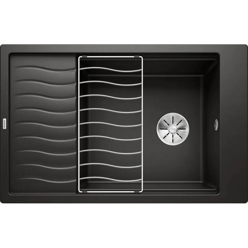 Lavello in gres Blanco ELON XL 6 S con griglia / Nero