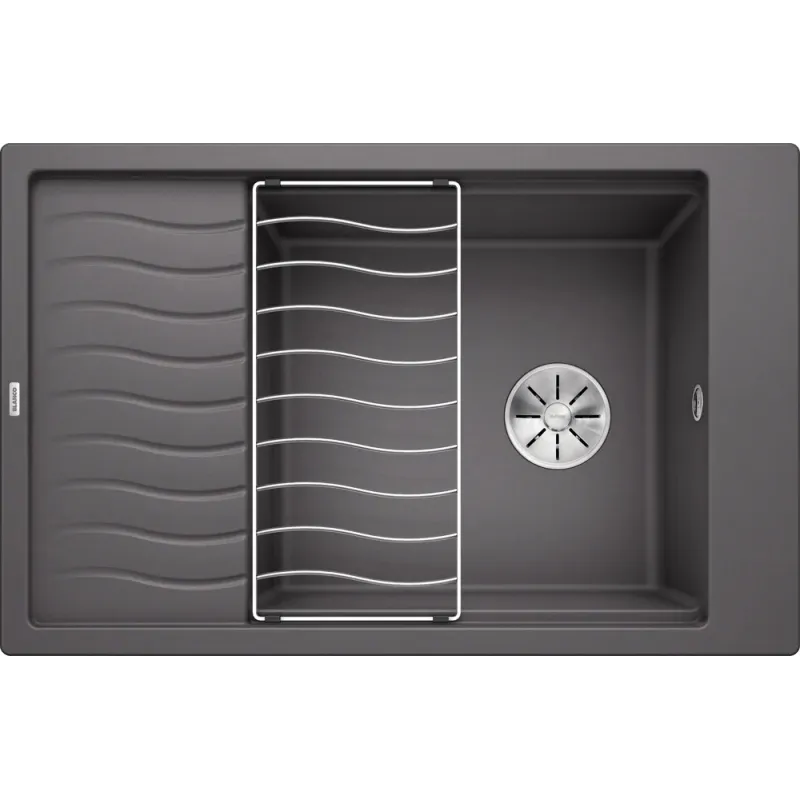 Lavello in gres Blanco ELON XL 6 S con griglia / Grigio roccia