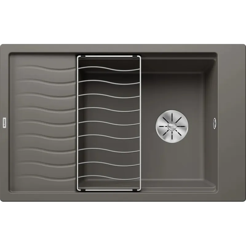 Lavello in gres Blanco ELON XL 6 S con griglia / Grigio vulcano