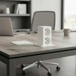 Presa estraibile SQUARE UP FRENCH 2x230V / Bianco opaco