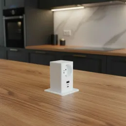Presa estraibile SQUARE UP FRENCH 1x230V + USB A-C / Bianco opaco