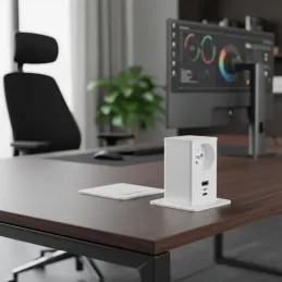 Presa estraibile SQUARE UP FRENCH 1x230V + USB A-C / Bianco opaco