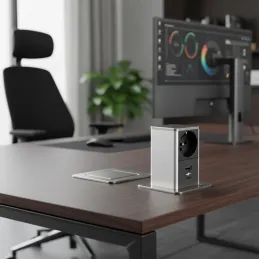 Presa estraibile SQUARE UP FRENCH 1x230V + USB A-C / Acciaio inox