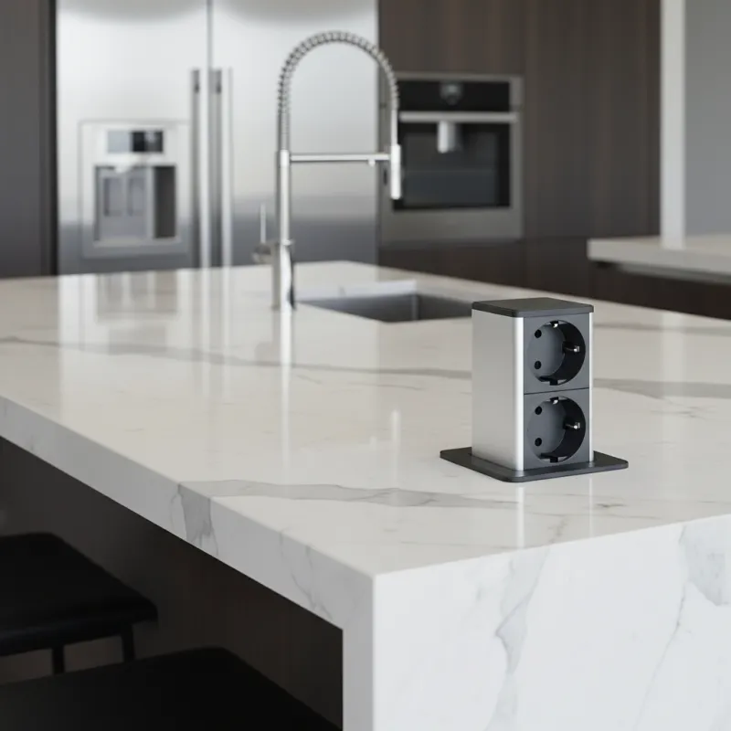 Presa estraibile SQUARE UP SCHUKO 2x230V / Nero opaco