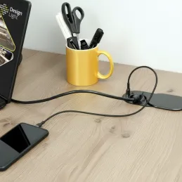 Presa elettrica SLIDE 1x230V + 1xUSB C+A FRENCH / Nero opaco