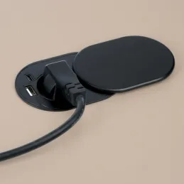Presa elettrica SLIDE 1x230V + 1xUSB C+A FRENCH / Nero opaco