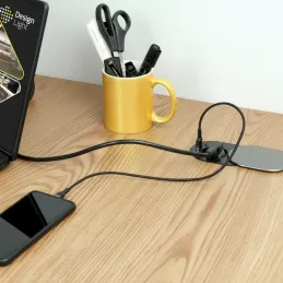 Presa elettrica SLIDE 1x230V + 2xUSB FRENCH / Acciaio inox
