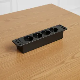 Multipresa da incasso CALON FRENCH 4× 230 V / Nero opaco