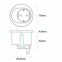 Presa elettrica ATOM FRENCH 1 x 230 V / Bianco opaco