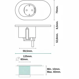 Presa elettrica ORBIT 1 x 230 V / Nero opaco