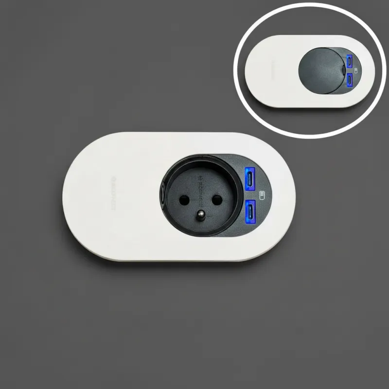 Presa elettrica ORBIT 1x 230V + 2x USB A-C / Bianco opaco
