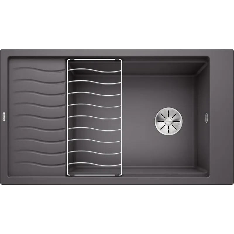 Lavello in gres Blanco ELON XL 8 S con griglia / Grigio roccia