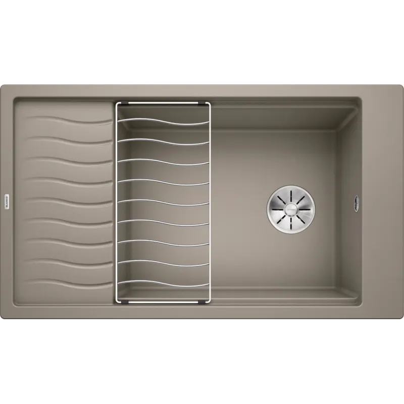 Lavello in gres Blanco ELON XL 8 S con griglia / Tartufo