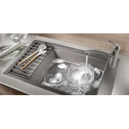 Lavello in gres Blanco ELON XL 8 S con griglia / Caffè