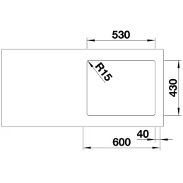 Lavello in acciaio inox Blanco ETAGON 500-IF/A / con guide scorrevoli