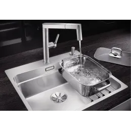 Lavello in acciaio inox Blanco ETAGON 500-IF/A / con guide scorrevoli