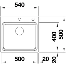 Lavello in acciaio inox Blanco ETAGON 500-IF/A / con guide scorrevoli