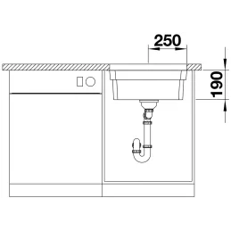 Lavello in acciaio inox Blanco ANDANO 500-U