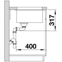 Lavello in gres Blanco ETAGON 500 U / con guide scorrevoli
