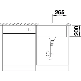 Lavello in gres Blanco ETAGON 500 U / con guide scorrevoli