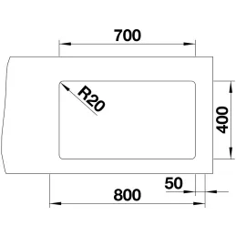 Lavello in gres Blanco ETAGON 700 U / con guide scorrevoli