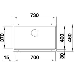 Lavello in gres BLANCO ETAGON 700 U / con guide scorrevoli