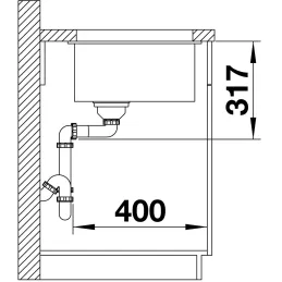 Lavello in gres Blanco ETAGON 700 U / con guide scorrevoli