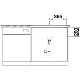Lavello in gres Blanco ETAGON 700 U / con guide scorrevoli