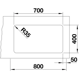Lavello in acciaio inox Blanco ETAGON 700-U / con guide scorrevoli