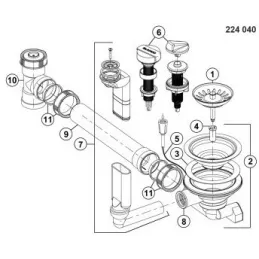 Comando eccentrico per lavelli METRA 45S e METRA 45S Compact