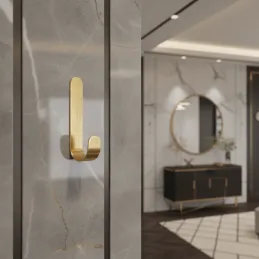 Appendino adesivo da parete LAXO / Oro spazzolato