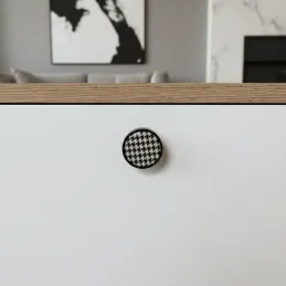 Pomello in legno ARSIA / Nero - motivo design