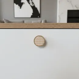Pomello in legno ARSIA / Faggio - triangoli arancioni