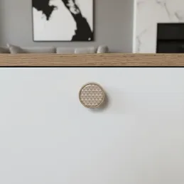 Pomello in legno ARSIA / faggio - triangoli beige
